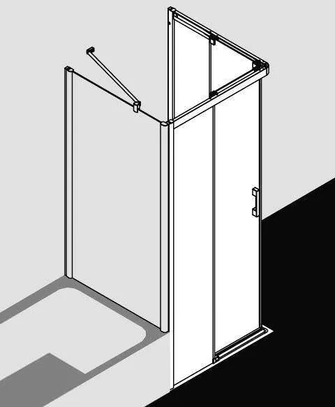 Kermi PEGA Eckeinstieg 2-teilig bodenfrei Gelittüren PE C2R/L-PEC2L08018VAKM